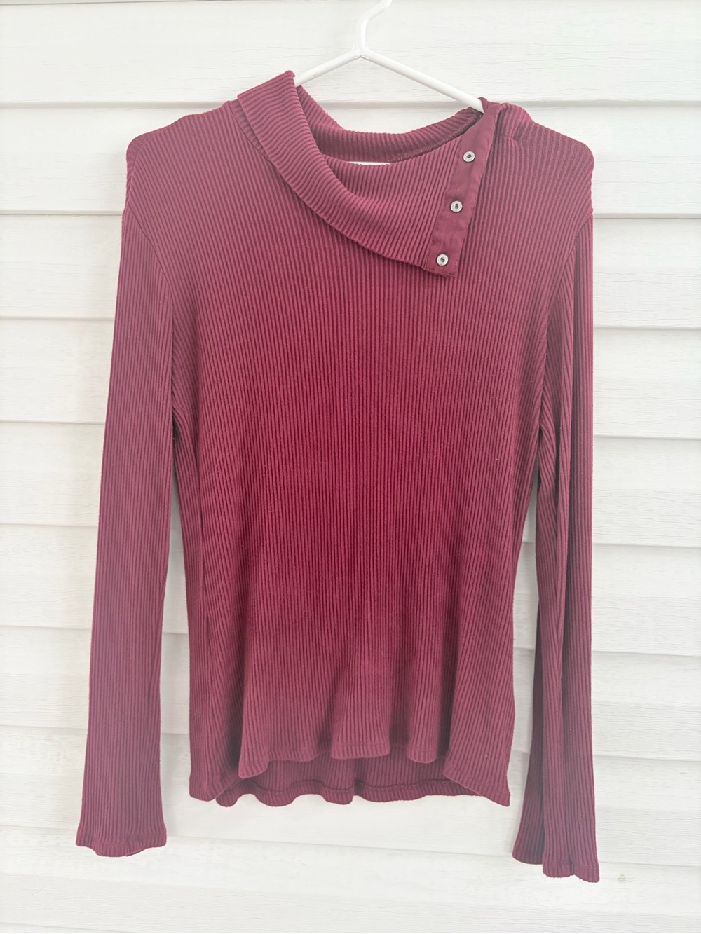 Dolan Left Coast Collection Ribbed Cowl Neck Top Button Detail Anthropologie